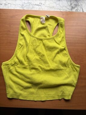 Roxy Neon Lime Ribbed Racerback Crop Tank - Kate Bosworth Line